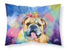 English Bulldog Hippie Dawg Standard Pillowcase Lightweight Super Soft Easy Care Decorative Artwork Pillowcase, Standard