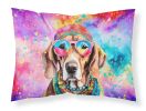 Weimaraner Hippie Dawg Standard Pillowcase Lightweight Super Soft Easy Care Decorative Artwork Pillowcase, Standard