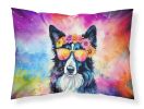 Border Collie Hippie Dawg Standard Pillowcase Lightweight Super Soft Easy Care Decorative Artwork Pillowcase, Standard