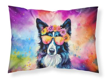 Border Collie Hippie Dawg Standard Pillowcase Lightweight Super Soft Easy Care Decorative Artwork Pillowcase, Standard