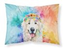 Great Pyrenees Hippie Dawg Standard Pillowcase Lightweight Super Soft Easy Care Decorative Artwork Pillowcase, Standard