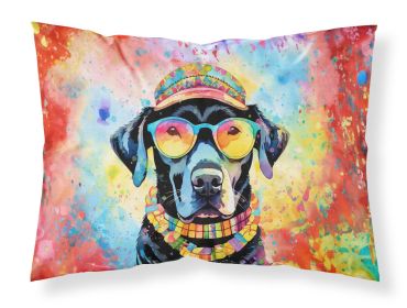Black Labrador Hippie Dawg Standard Pillowcase Lightweight Super Soft Easy Care Decorative Artwork Pillowcase, Standard