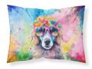 Poodle Hippie Dawg Standard Pillowcase Lightweight Super Soft Easy Care Decorative Artwork Pillowcase, Standard