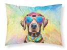 Chocolate Labrador Hippie Dawg Standard Pillowcase Lightweight Super Soft Easy Care Decorative Artwork Pillowcase, Standard
