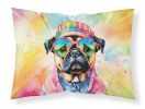 Pug Hippie Dawg Standard Pillowcase Lightweight Super Soft Easy Care Decorative Artwork Pillowcase, Standard