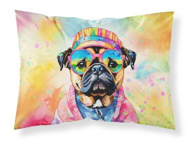 Pug Hippie Dawg Standard Pillowcase Lightweight Super Soft Easy Care Decorative Artwork Pillowcase, Standard