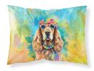 Cocker Spaniel Hippie Dawg Standard Pillowcase Lightweight Super Soft Easy Care Decorative Artwork Pillowcase, Standard