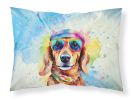Dachshund Hippie Dawg Standard Pillowcase Lightweight Super Soft Easy Care Decorative Artwork Pillowcase, Standard