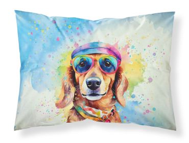 Dachshund Hippie Dawg Standard Pillowcase Lightweight Super Soft Easy Care Decorative Artwork Pillowcase, Standard