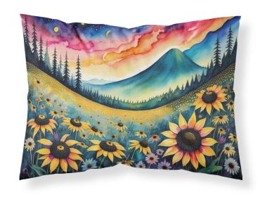 Black-eyed Susans in Color Standard Pillowcase Lightweight Super Soft Easy Care Decorative Artwork Pillowcase, Standard