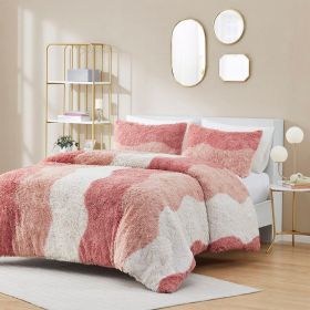 Ombre Shaggy Faux Fur Comforter Set (Color: as Pic)