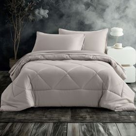 Microfiber Comforter Set with Sheets Pillowcases Comforter, Soft All-Season Bedding Set, Smoke Grey (specifications: King)